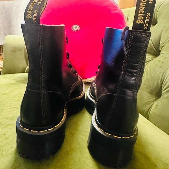 Dr. Martens Brown Leather Combat Boots - Picture 3 of 8